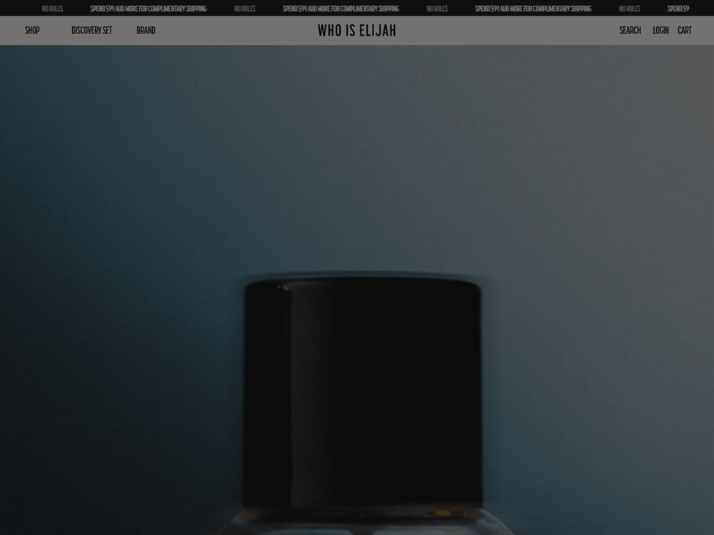 The Who Is Elijah storefront homepage